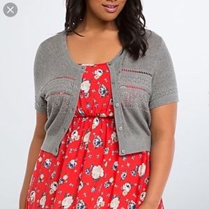 Torrid Gray Cropped Cardi